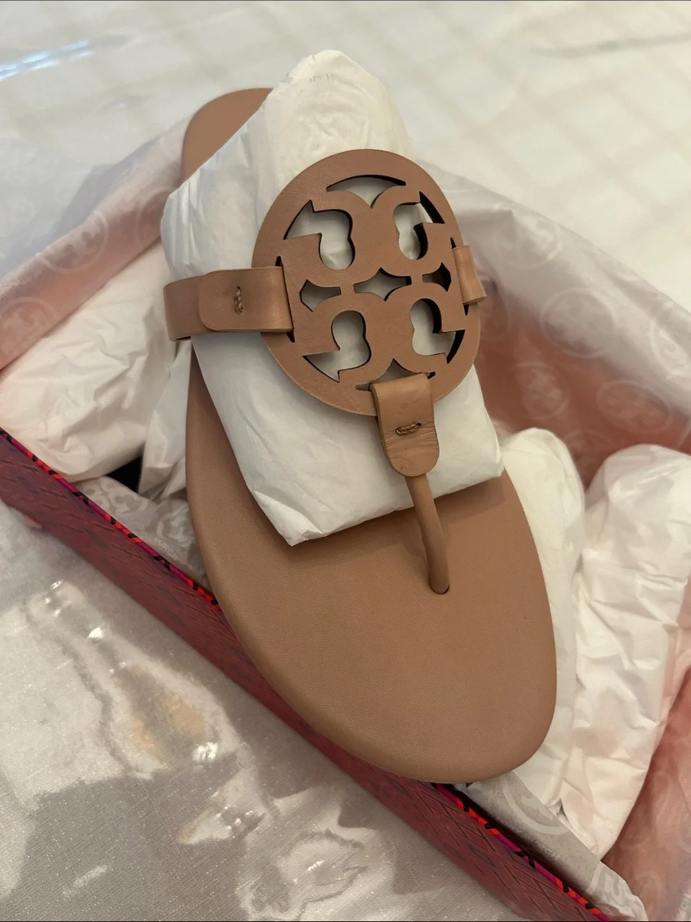 Tory Burch light sand Miller calf leather sandal 10.5 BNWT